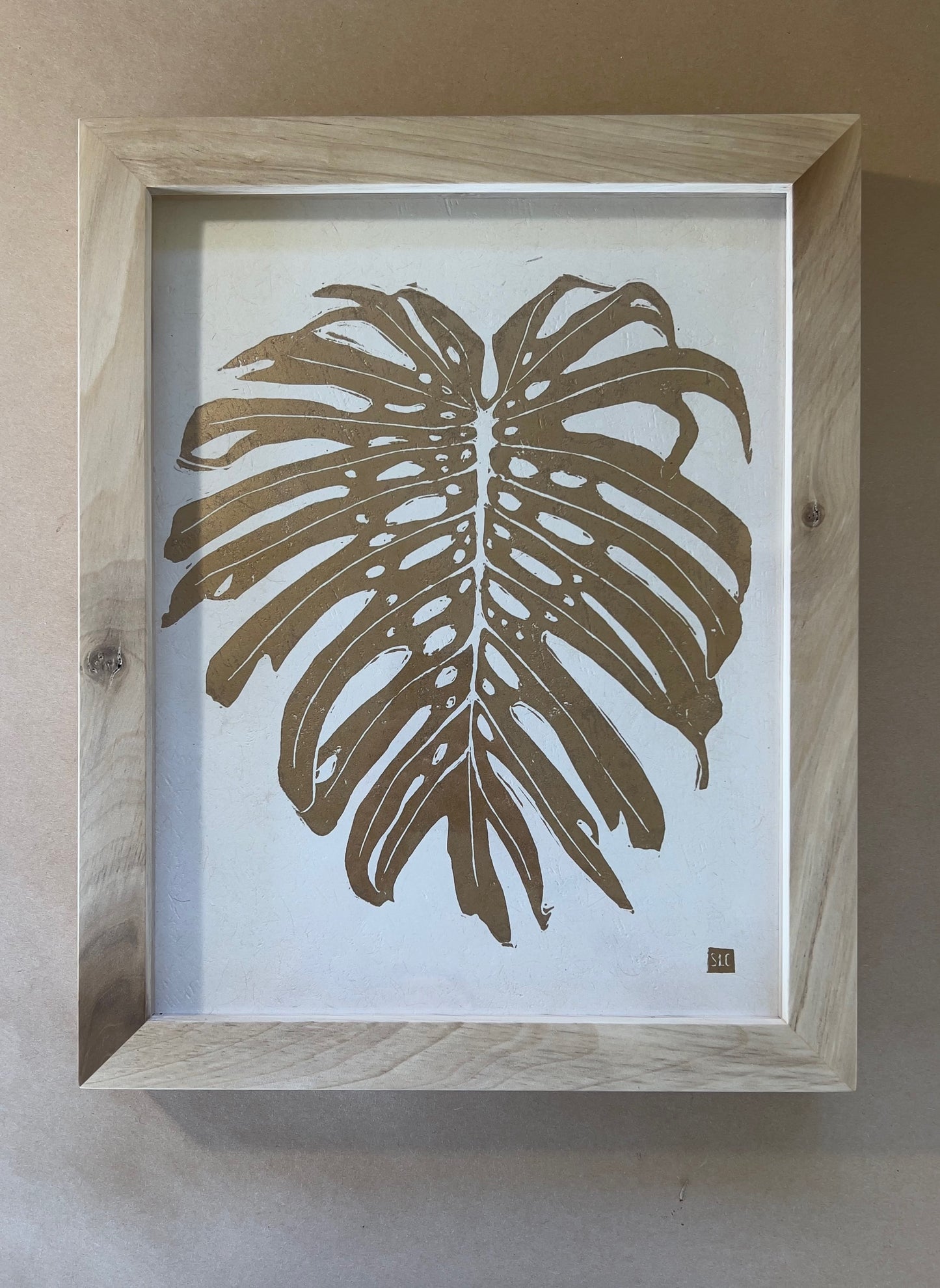 Golden Monstera (Gold on Cream)