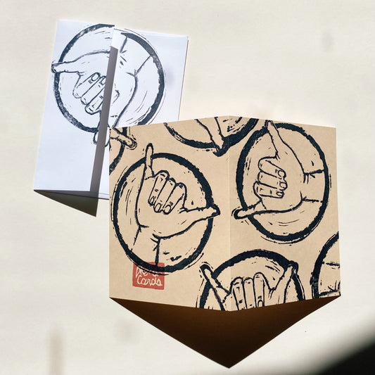 Hand Printed Aloha Card