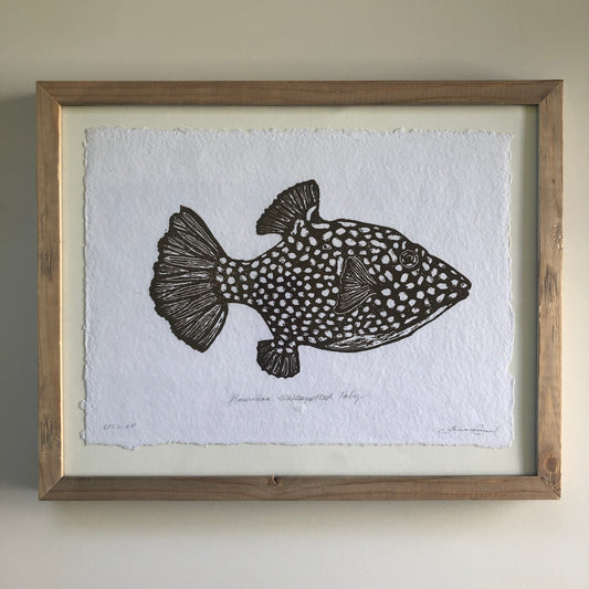 White Spotted Toby- framed 11x14