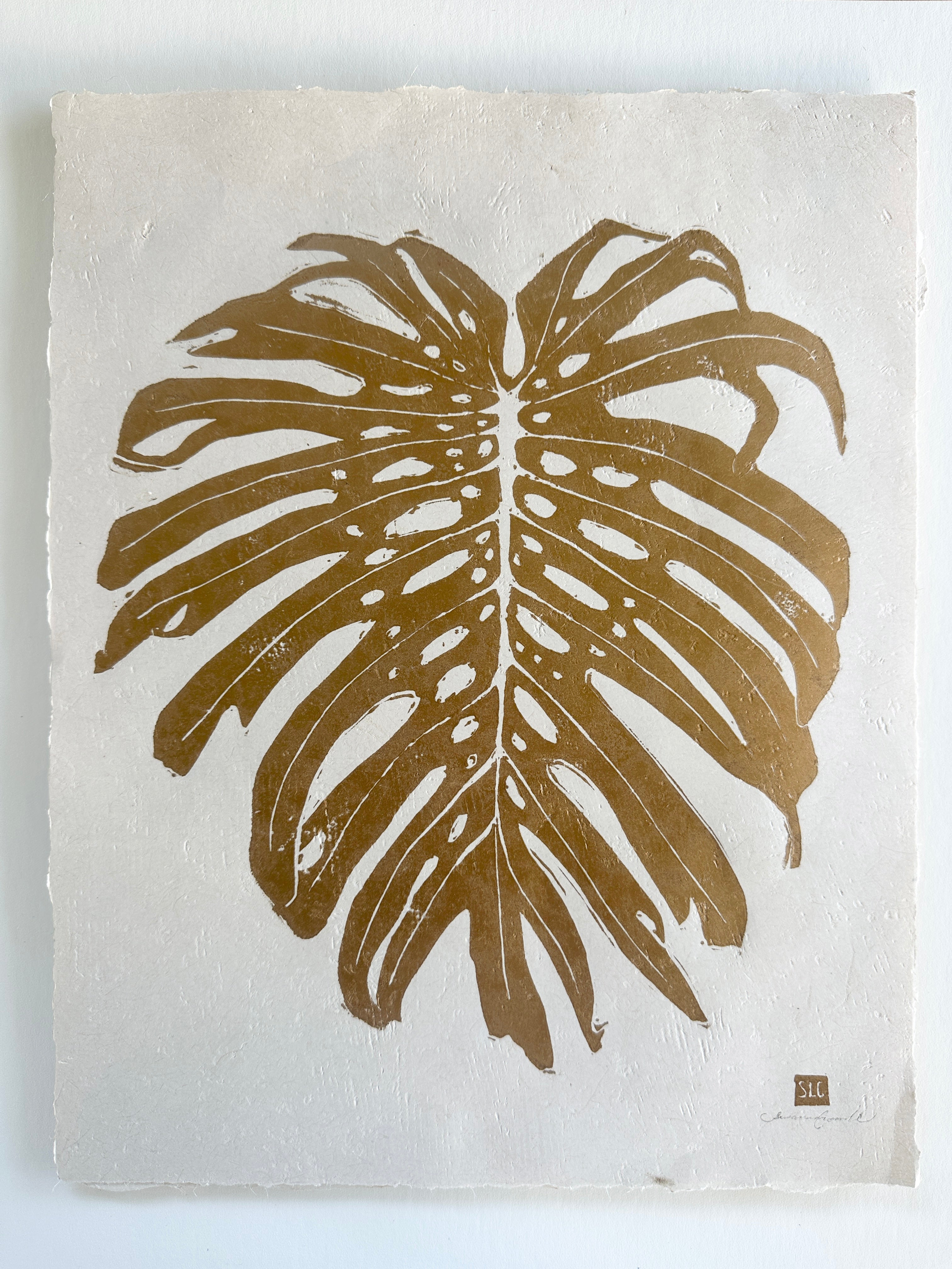 Monstera in Gold (Cream Snake Plant Paper)
