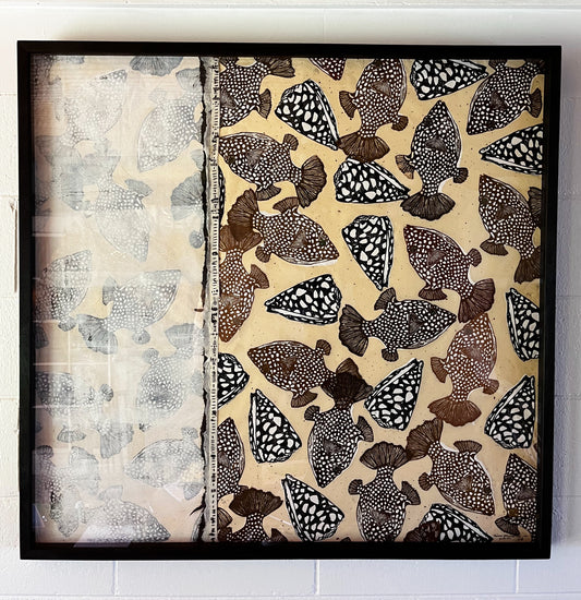 Hawaiian White Spotted Toby and Marble Cones : Paper Quilt