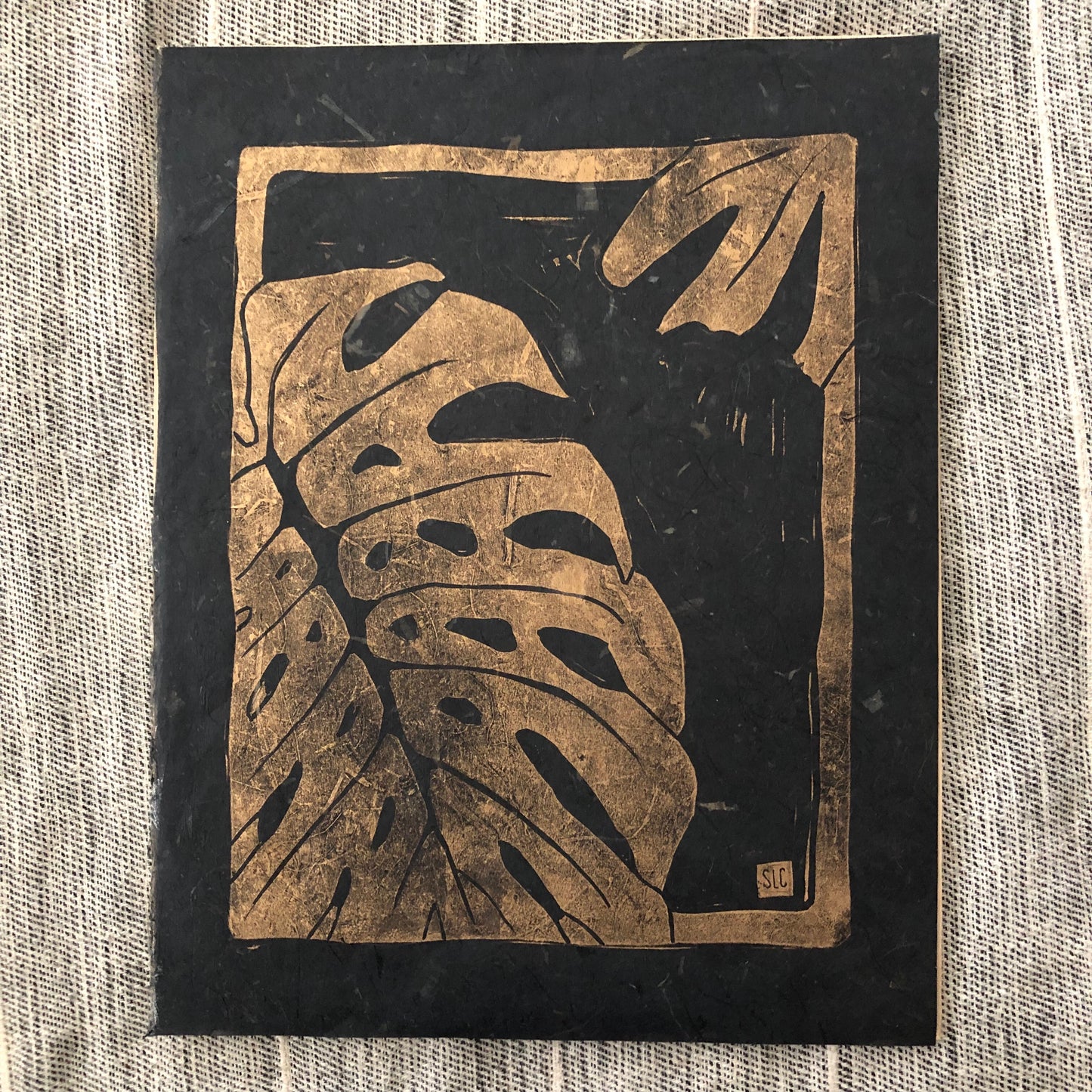 MONSTERA • Gold on Black