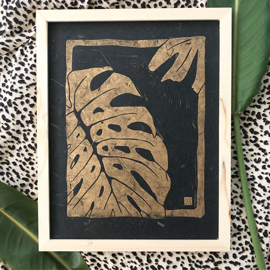 MONSTERA • Gold on Black