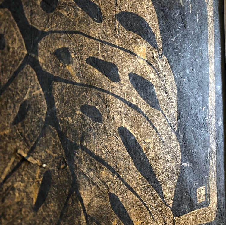 MONSTERA • Gold on Black